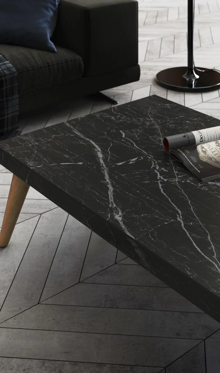Dekton dark stone-look coffee table