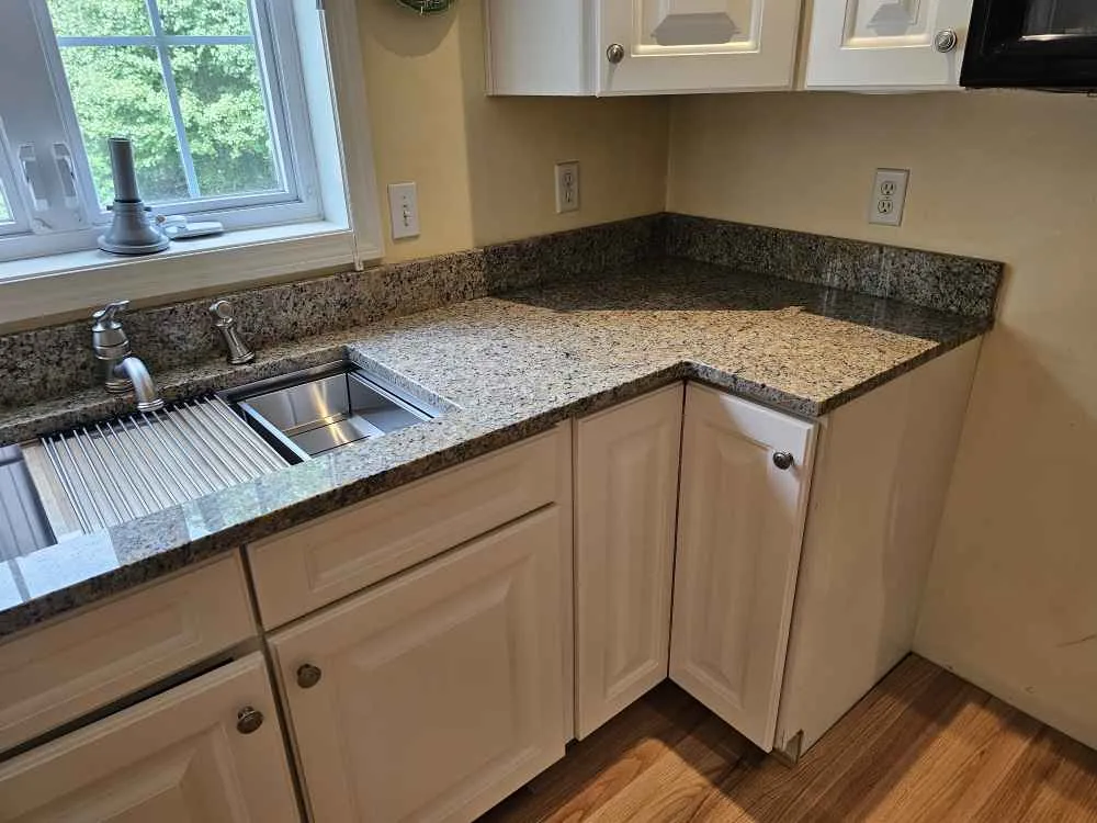 New Venetian Gold granite kitchen, Amherst NH