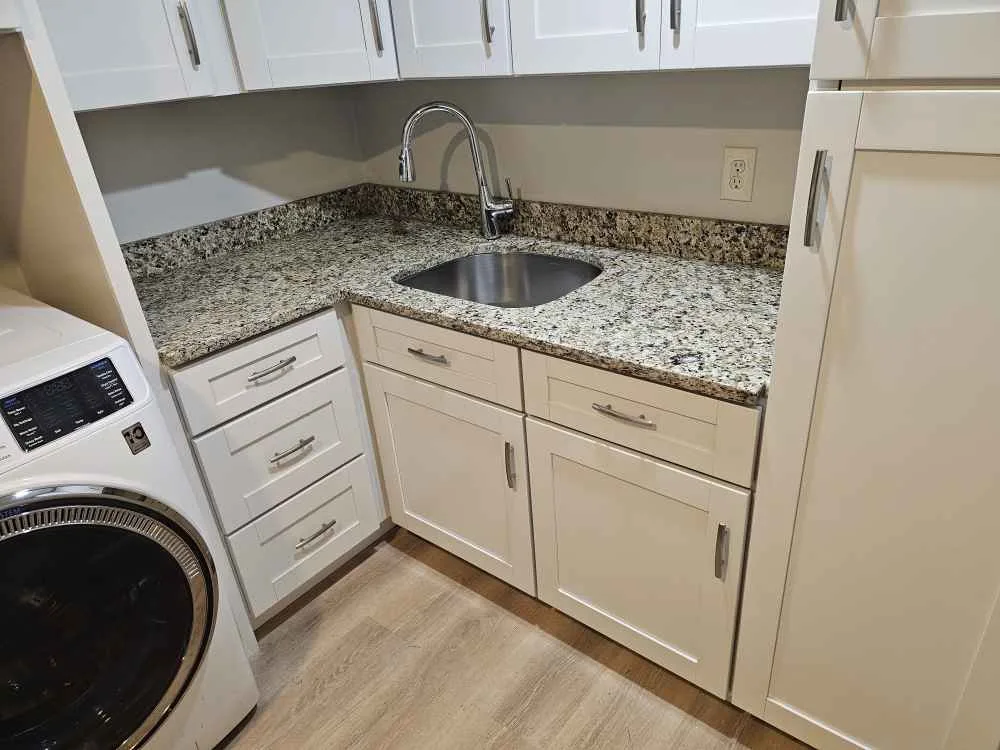 New Venetian Gold granite laundry room