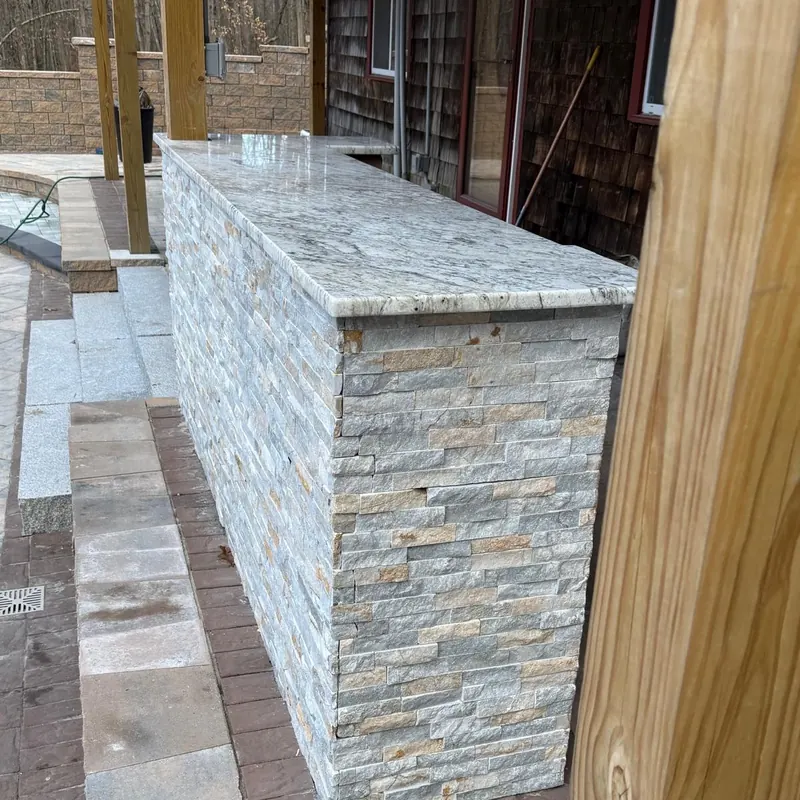Outdoor granite bar top, stone patio