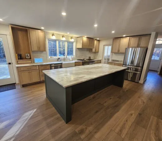Quartzite kitchen island