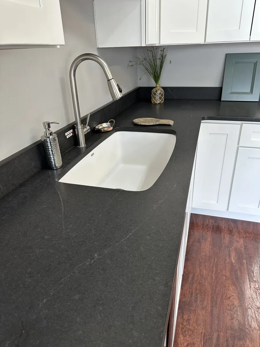 Soapstone countertop surface detail