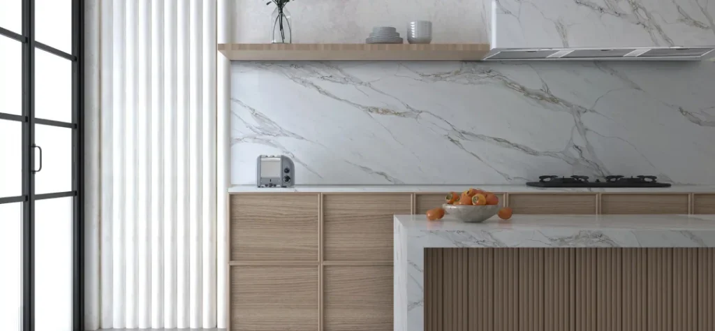 Ultra Stones Magnifique quartz backsplash