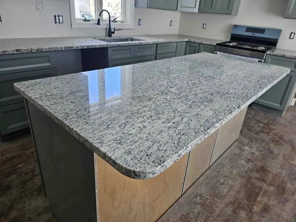 White Ornamental granite kitchen, Union NH