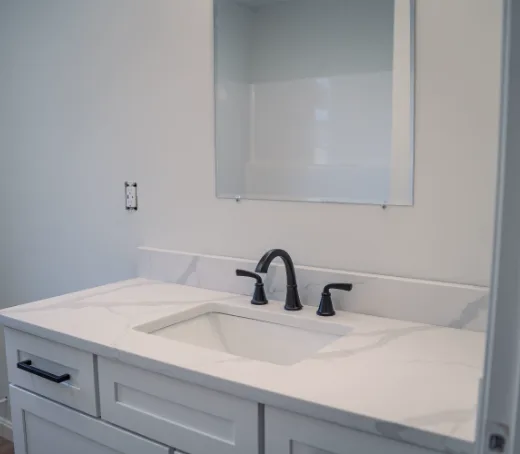 Custom quartz bathroom vanity top